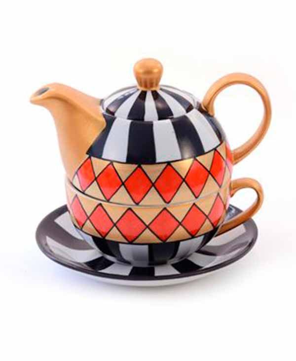Tea for one 'Harlekin' de Porcelana