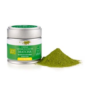 Té verde Matcha en polvo China, orgánico, lata de 30g aromatizado con Limón